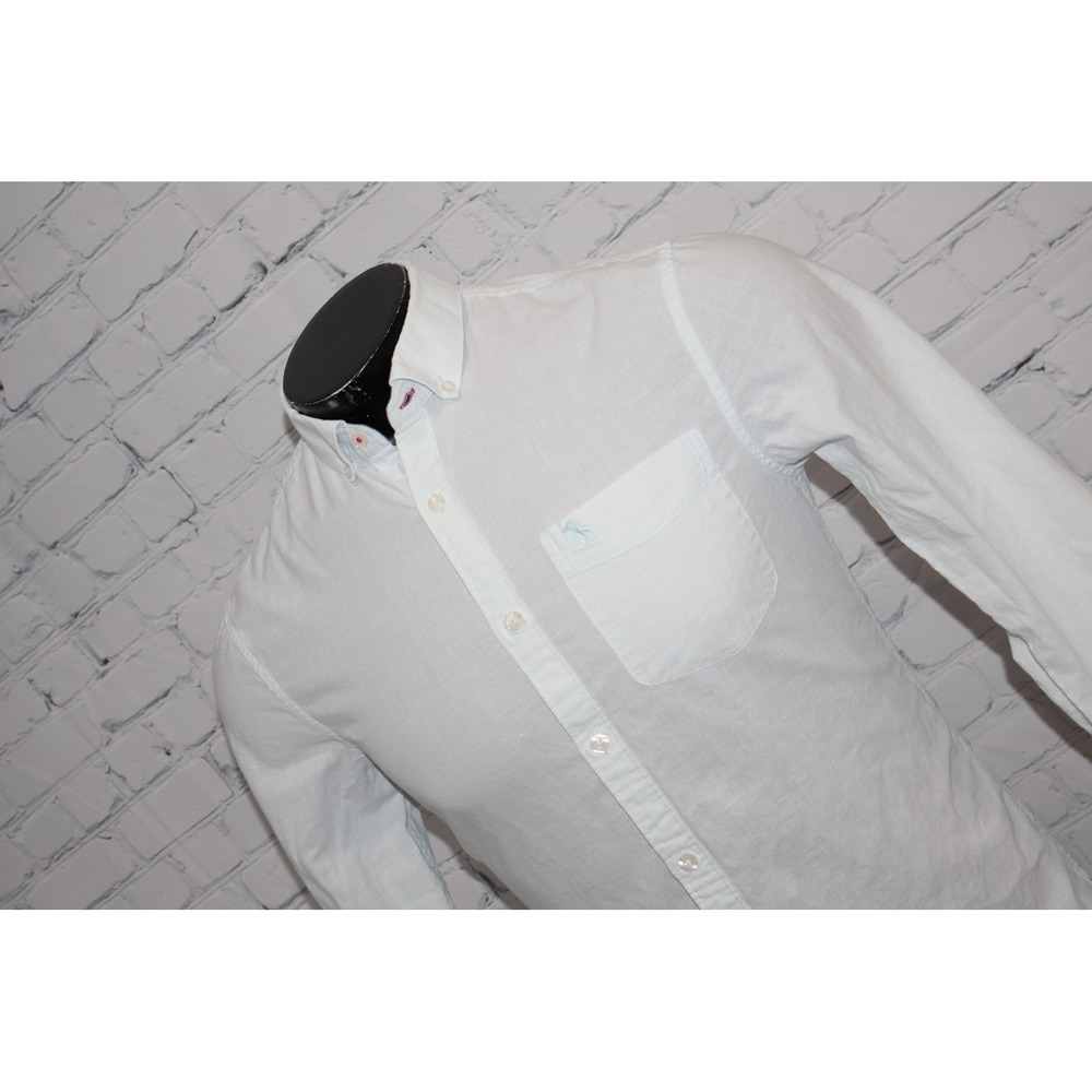 Original Penguin Button Down Shirt Mens Small Light Blue Heritage Slim Fit